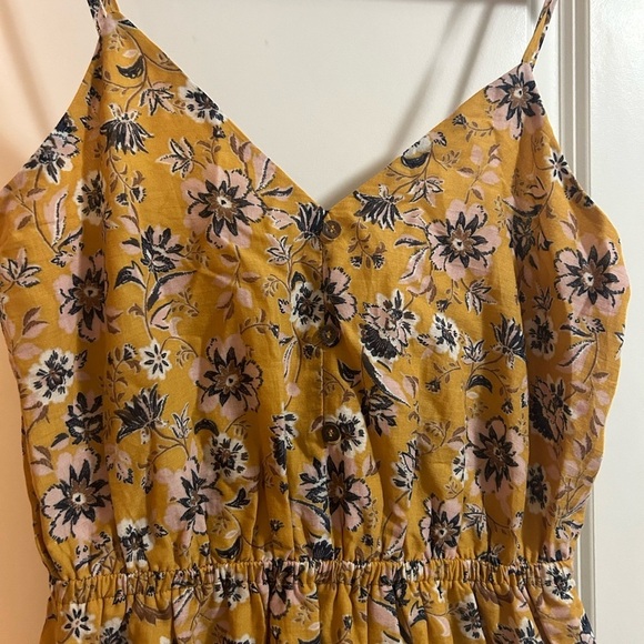 Evereve Collette floral spaghetti strap maxi  yellow adjustable straps sundress - Picture 10 of 11